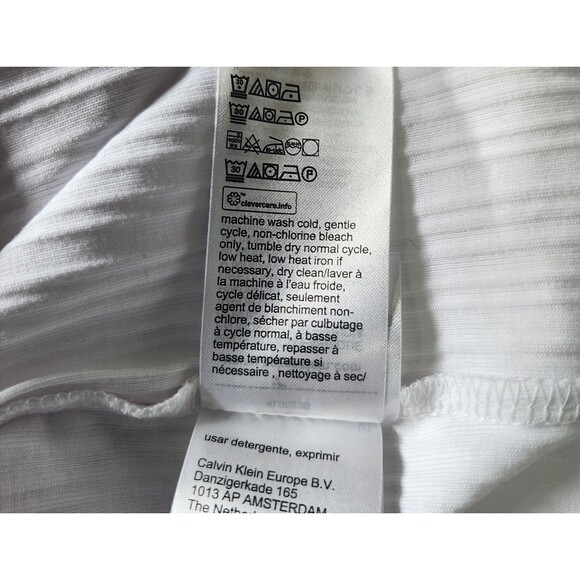 NWT Calvin Klein Men’s Ribbed Stretch Shirt Small Brilliant White Modern Fit - Picture 8 of 10